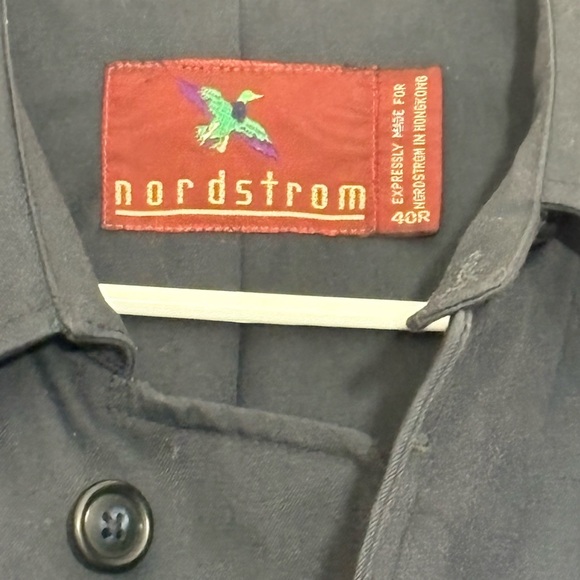 Nordstrom Poly Cotton Blend Top Coat Dress Jacket Dark Navy Blue Mens Size 40R - Picture 4 of 12